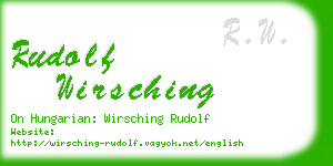 rudolf wirsching business card